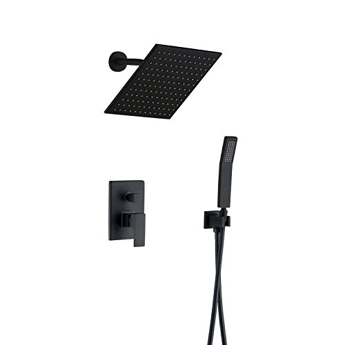 image for Genhiyar Shower Fixtures Black All Metal Big Flow 8