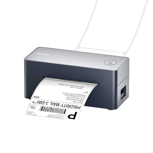 NETUM Bluetooth and USB Thermal Label Printer, 100 x 150 mm, High Speed Direct Thermal Printer for Shipping Labels, Barcodes, Compatible with Amazon, Etsy, Logistics and Warehouse