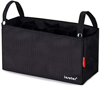 Stroller Organizer, Mucers Universal Large Storage Space Travel Stroller Organizer, Black, 13.4''x5.5''x7.1''