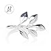 AW BRIDAL Wedding Napkin Rings Set of 12 - Silver Leaf Napkin Holder for Bridal, Outdoor Party, Baby Shower, Dinner Party, Gala