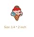16Pcs Iron On Embroidered Applique DIY Decoration Patch Set - Love-heart Coconut Palm Tree Banana Strawberry Ice Cream Cup Cake Donuts Carrot Rainbow Sailboat Cactus Popcorn Mushroom Patch