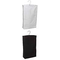 Household Essentials 148 Hanging Cotton Canvas Laundry Hamper Bag | WhitewithHousehold Essentials 149-1 Hanging Cotton Canvas Laundry Hamper Bag - Black