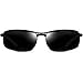 ATTCL Men's Ultralight Al Mg Frame Driving Polarized Rectangular Sunglasses For Men 18143 Black