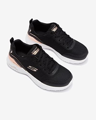 SKECH-AIR DYNAMIGHT THE HALCYON, Scarpe da Ginnastica Donna, Black Mesh Rose Gold Trim, 38 EU