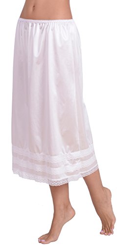 Patricia Lingerie Women's Anti-Static Half Slip Snip-It 23", 25" and 27" (White, M)