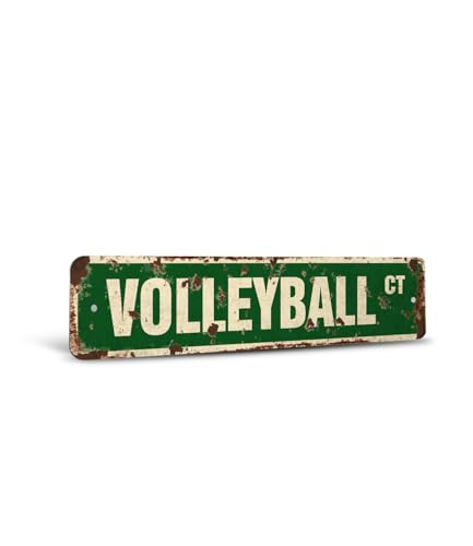 VOLLEYBALL Vintage Style Rustic Street Sign – Signs Ball Net Player Team Retro…