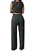 Pink Queen Women's Sleeveless V Neck Long Loose Belted Jumpsuits Rompers