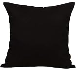TangDepot Cotton Solid Throw Pillow Covers, 12" x 18" , Black