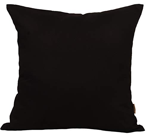 TangDepot Cotton Solid Throw Pillow Covers, 12" x 18" , Black