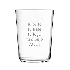 Vaso de sidra PERSONALIZADO grabado, vaso de cristal con nombre, personalizalo con tu texto. Regalo para cumpleaños, jubilaciones. Copa de cubata con mensaje graba tu dibujo-esucdo-logo