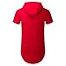 UNRESTRAINED Mens Urban Street Wear Swag Hood Tshirt,Red, M