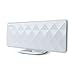 ANTOP Indoor TV Antenna Indoor Flat 50 Miles Antenna with Exclusive Amplifier Booster, 4G Filter for Noise-Free, Multi-Directional Reception, 10 ft Coaxial Cable, Diamond-Cut Surface, White(AT-201B)