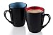 Klikel Black Coffee Mugs 14oz Set of 6 - Stoneware Coffee Mug Fits Coffee Makers - Black Cup With Multi Color Inside