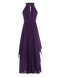 YiZYiF Chiffon de la mujer alta baja Evening Prom albornoz boda dama de honor largo vestido