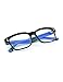 CGID CT84 Computer Glasses Readers Reading Video Gaming Glasses of Anti Blue Light Eye Strain and UV Light,Vintage Rectangle Black Blue Frame,Transparnet Lens
