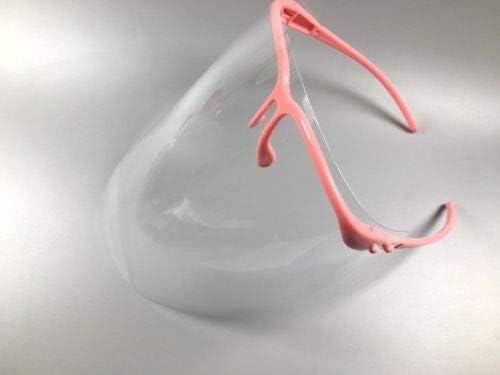 Pink Frame2 + Clear Vissors20 Face Shield Dental Mask Anti-fog Anti-Static Direct Splash Protection