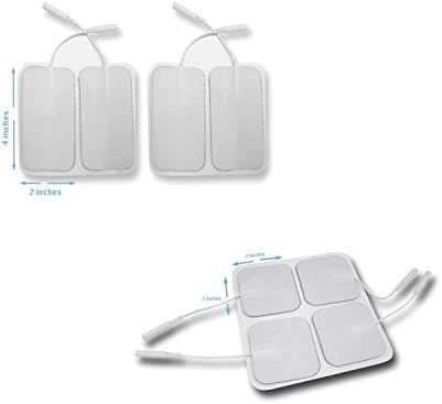 Tens Unit Patches Pads Electrodes 4 Pieces Large 2 x 4 inches 4 Pieces Small 2 x 4 inches for Muscle stimulators