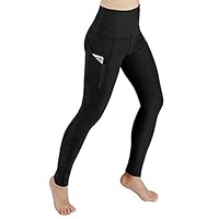 Clearance! Womens Elastic High Waist Yoga Pants Workout Out Leggings Fitness Sports Running Athletic Pants Pockets (Black, X-Large)