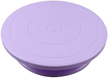 attrasfjwanrw Round Rotating Stand Platform Cake Turn Table Anti-Skid 1DIY Decor Tool 28cm Purple