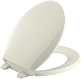 Kohler 4639-96 Cachet Quiet-Close with Grip-Tight Bumpers Round-front Toilet Seat, Biscuit