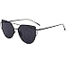 VIVIENFANG Street Fashion Mirrored Cateye Sunglasses Flat Lens Oversize Polarized Shades Metal Frame 86798