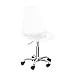 South Shore Annexe Acrylic Office Chair with Wheels-Clear, White