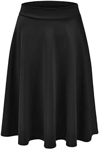 MBJ WB211 Women's Basic Versatile Stretchy Flared Skater Skirt for