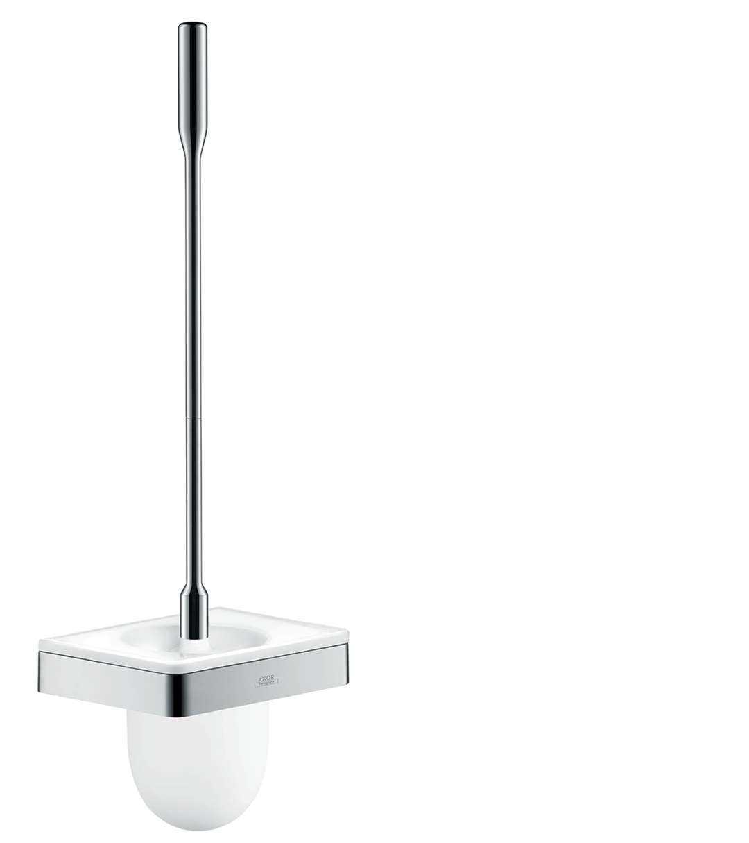 AXOR Toilet Brush with Holder Wall-Mounted Easy Install 18-inch Coordinating Accessories in Chrome, 42835000