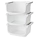 Home-X Stackable Storage Bins with Secured Hold - 3 Pcs Nesting Open Front Stackable Bins - Stackable Organizer Bins for Storing Food, Toys, Household Items, Kitchen, and Bathroom Essentials
