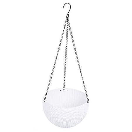 Antier 1 Pcs Hanging Baskets Rattan Waven Flower Pot Plant Pot with Hanging Chain for Houseplants Garden Balcony Decoration in Multicolor