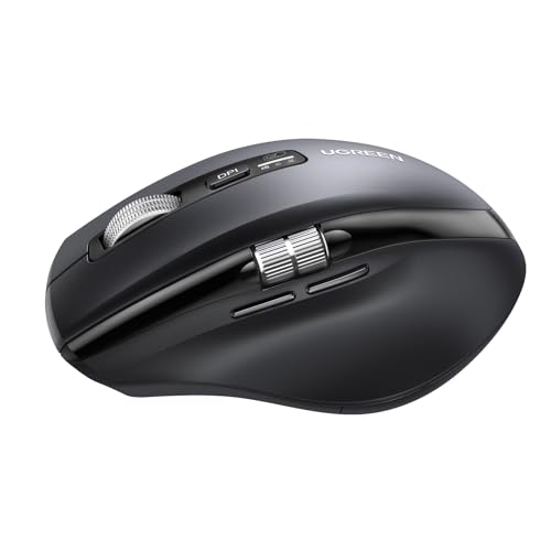 UGREEN Bluetooth5.4+2.4G Wireless Mouse, Ultra-Fast Scrolling, Ergonomic and Silent, 5000 dpi Mouse with 5 Buttons, for Office/Home/Study, Compatible with Windows, MacOS, iOS, Android, Linux