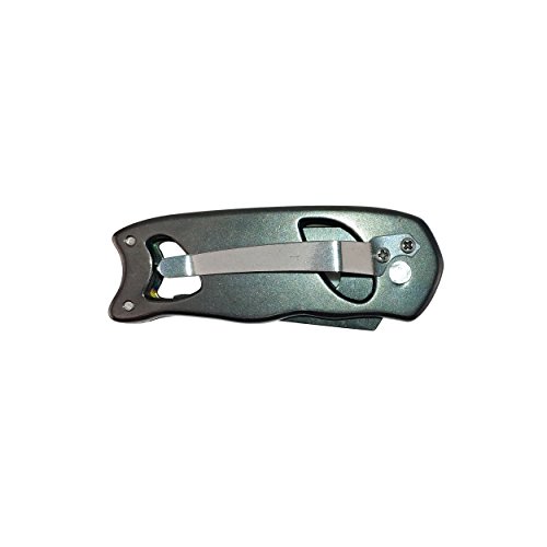 RPG Stainless Steel Switchblade Golf Divot Repair Tool with Ball Marker and Belt Clip-Attach to Golf Belt, Golf Shirt, Golf Pants, Golf Shorts, or Carry in Pocket (Gunmetal and Blue)