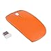 HDE Ultra-Thin Wireless Mouse 2.4GHZ Ergonomic Candy Colored Optical Mouse with USB Nano Receiver and Adjustable DPI Switch (Orange)