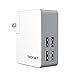 TECKNET 40W 5-Port Portable USB Wall Charger Power Adapter with BLUETEK Technology for iPhone X/8/7/6S/Plus, iPad Pro/Air 2/Mini, Samsung Galaxy S7/S6/Edge/Plus, HTC and More