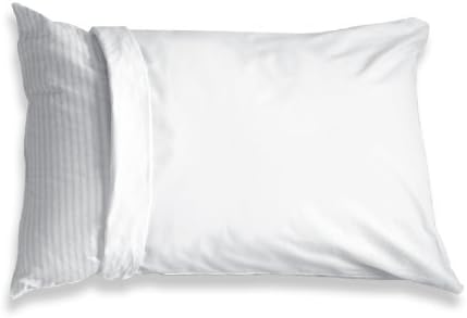 Fresh Ideas Poly Cotton Pillow Protector Soft Easy Care 2 Pack, King, White