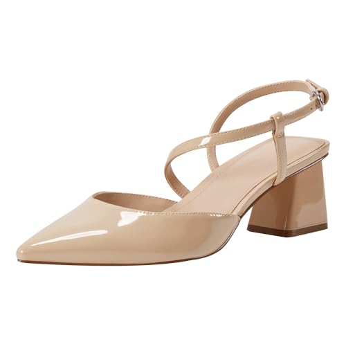 Marc Fisher Women's Loya Pump, Light Natural Patent 111, 5