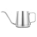TOP-MAX Long Narrow Spout Coffee Pot (12 oz) - Food Grade Stainless Steel with Hanging Ear Hand Blunt Pour Over Gooseneck Kettle for Coffee & Tea