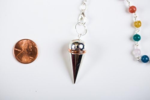 Silver Open Screw Metal Pendulum with Chakra for Scrying, Dowsing, Divination, Reiki, Chakra Testing, Chi from The Goddess Menagerie
