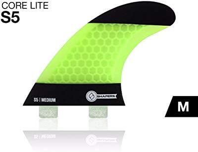Shapers FCS Core Lite S5 Green Surfboard Tri Fin Set