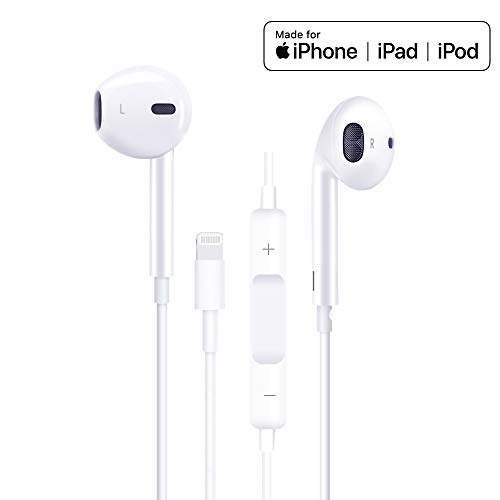 Hi-Mobiler Lightning Earbuds, MFi Certified in-Ear Headphones Earphones with Microphone and Remote Compatible with iPhone X/XS/XS MAX/XR/8/8P/7/7P/iPad Pro/iPad Air/iPad Mini/iPod