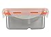Mighty Hippo RECTANGLE Stainless Steel BENTO Food Container (Size: SMALL) - 2 Compartments (Removable Divider / Leak Proof / Dishwasher Safe / Reusable / Food Safe / Metal / BPA Free / Meal Prep)