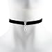 Arthlin White Glass Imitation Pearl Pendant on Black Velvet Choker Necklace for Women, Made in USA