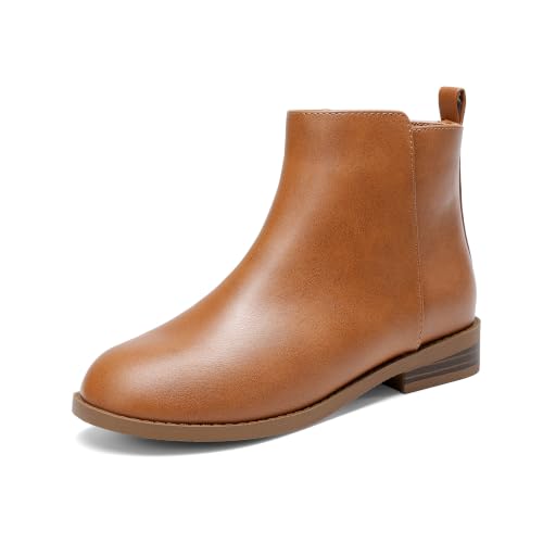 DREAM PAIRS Girls Ankle Boots Tan 12 Little Kid