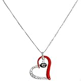 Georgia Bulldogs Heart Crystal Necklace