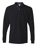 437ML Jerzees Adult Long-Sleeve Jersey Polo with SpotShield - Black - XL