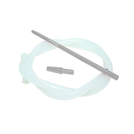 Caesar Silikonschlauch Set, Schlauch mit Aluminium Mundstück Komplettset (Silver/Transparent)