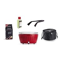  Lotusgrill Lotusgrill Edelstahl Stahl Kunststoff rot klein Camping Balkon Picknick ✔ rund ✔ tragbar rauchfrei ✔ Grillen mit Holzkohle ✔ für den Tisch 