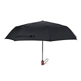 Umbrella Automatic Open Close Black - Teflon Coat Rain Unbrella Fits In Backpack by Trip Pardner