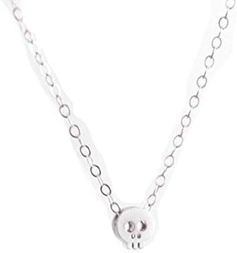 Tiny and Cute Sugar Skull Inspire Silver Skull Necklace COMES IN GIFT BOX
