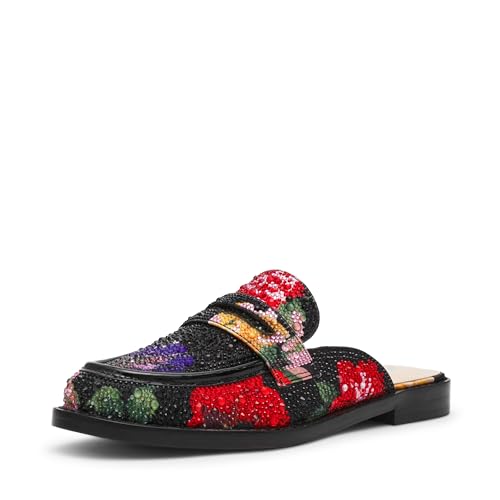 Betsey Johnson Women's SB-Liona Mule, Black Flower Multi, 6